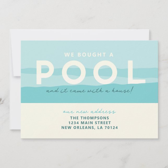 Convites Compramos uma Piscina de lançamento (Frente)