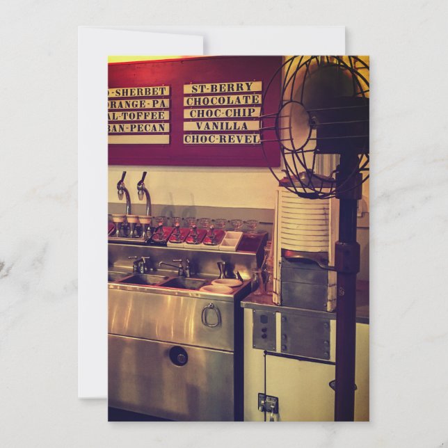 Convites Compro de Sorvetes Vintage (Frente)