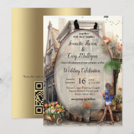 Convites Compro Flor Anton Pieck antigo estilo Art