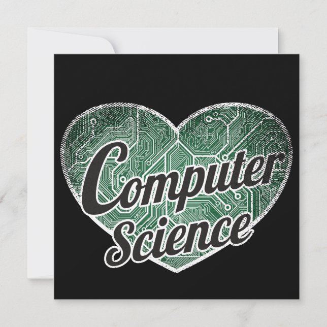 Convites Computação Retro Heart Blackboard Love (Frente)