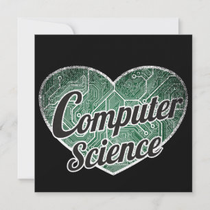 Convites Computação Retro Heart Blackboard Love