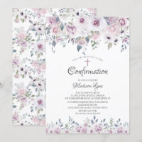 Comunhão com flores violetas em aquarela