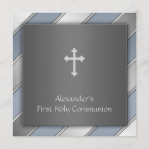Convites Comunhão dos meninos da listra azul primeiro
