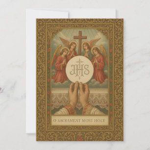 Convites Comunhão Eucaristia Padre Missa Vintage