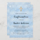 Convites Comunhão menino azul elegante roteiro de luxo (Frente/Verso)