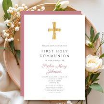 Comunhão Sagrada de Rapariga Rosa Moderna