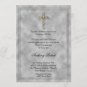 Convites Comunhão transversal de prata