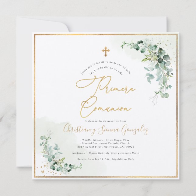 Convites Comunicação PixDezines H2 Eucalyptus Primera (Frente)