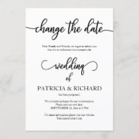 Comunicado de Adiamento de Casamento Alterar a Dat