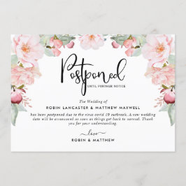 Convites Comunicado de Evento Adiado, Blush Floral