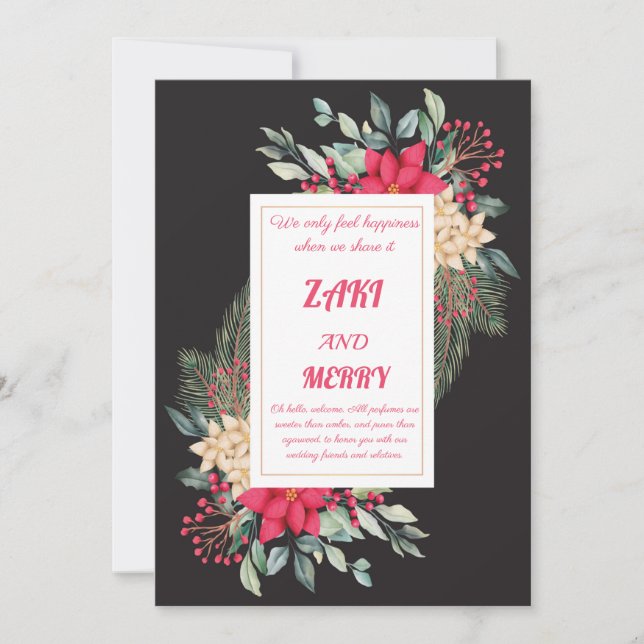 Convites concepção de carte d'convida de mariage noir (Frente)