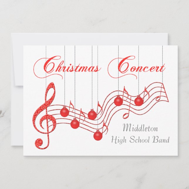 Convites Concerto de Natal Musical Red Lace (Frente)