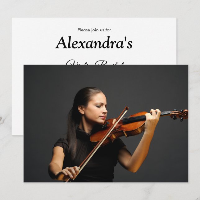 Convites Concerto de Recital de Violino Música Clássica (Frente/Verso)