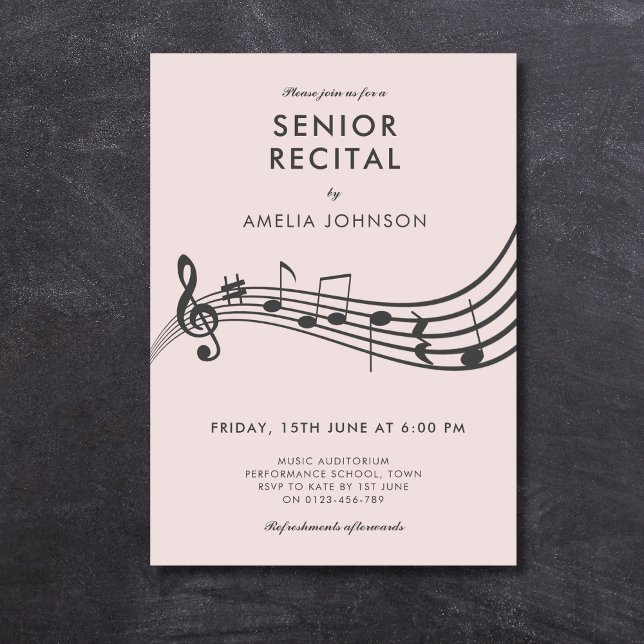 Convites Concerto Musical de Recital de Seniores Notas Musi (Criador carregado)