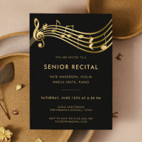 Concerto Musical Recital Sênior Black Gold Elegant