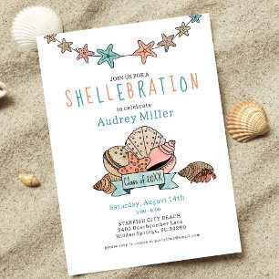 Convites Conchas com Foto Indo Longe do Partido do Formando