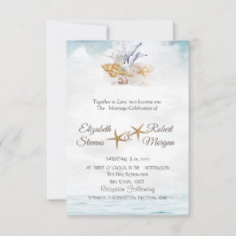 Convites Conchas de Aquarela,Convite para Casamentos Maríti