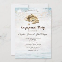 Convites Conchas do Mar, Mar, Luzes de Corda Roteiro de Noi