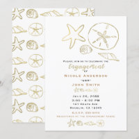 Conchas do Mar Olhar de Folha de Ouro Chic Praia E