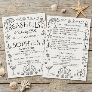 Convites Conchas Marinhas e Sinetas de Casamento Bela Solte