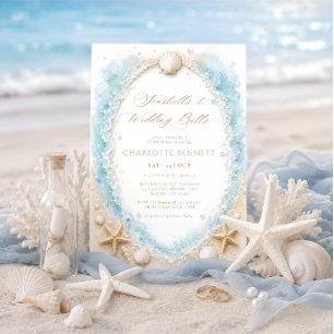 Convites Conchas Marinhas e Sininhos de Casamento Chá de No