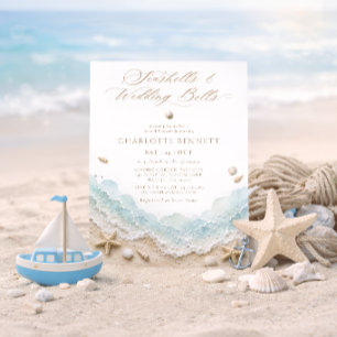 Convites Conchas Marinhas e Sininhos de Casamento Chás de N