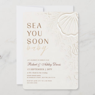 Convites Conchas Marinhas Elegantes Encontramo-nos em Breve