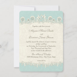 Convites Conchas marítimas e Casamento vintage de Starfish