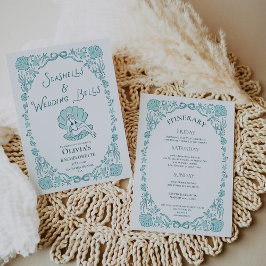 Convites Conchas Sinos de Casamento Despedida de Solteira C