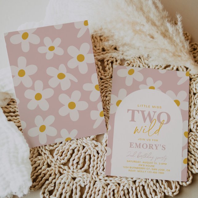 Convites Concurso da Menina Dois Selvagens | Flor retrô (Criador carregado)