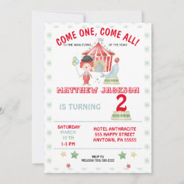 Convites Concurso de aniversário do Circus, venha um, venha