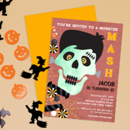Convites Concurso de Aniversário do Monster Mash Halloween