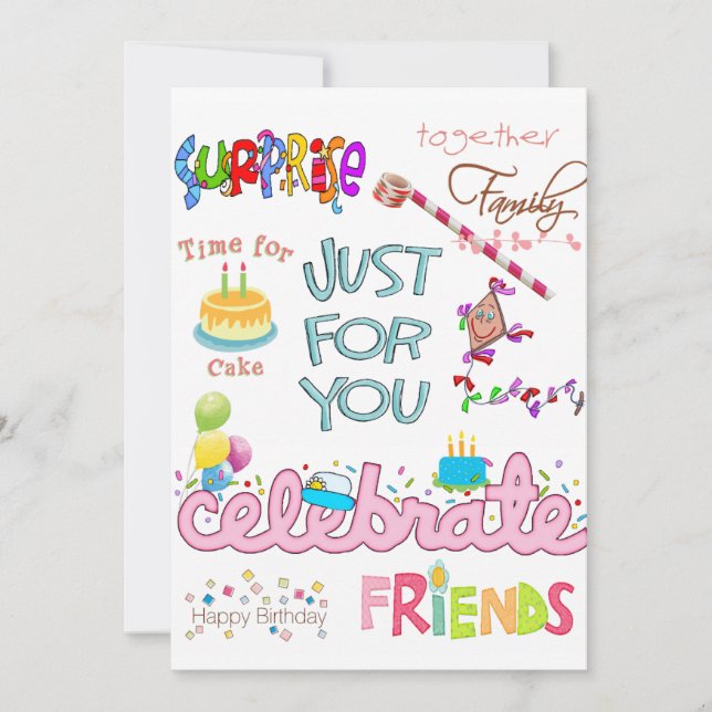 Convites Concurso de Aniversário Feliz da Família Amigos (Frente)