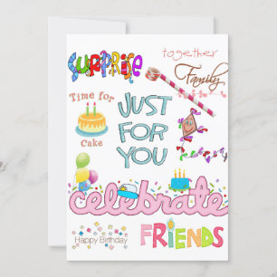 Convites Concurso de Aniversário Feliz da Família Amigos