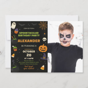 Convites Concurso de aniversário para crianças no Halloween