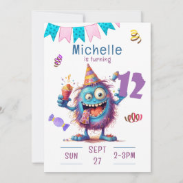 Convites Concurso de Aniversário para Doze Anos do Monstro