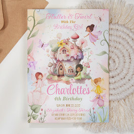 Convites Concurso de Aniversário para Fadas de Flutter e Tw