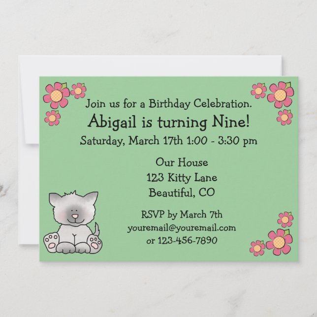 Convites Concurso de Aniversário para Gatinhas (Frente)