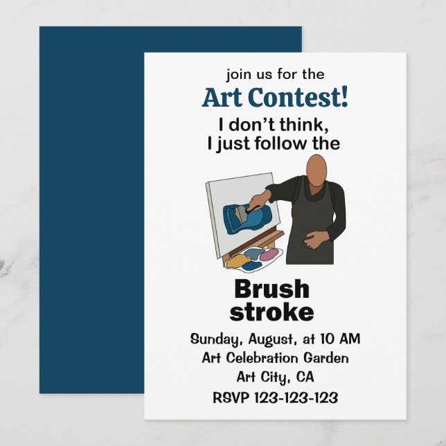 Convites Concurso de Arte Traço de Pincel Basta Seguir Traç (Frente/Verso)
