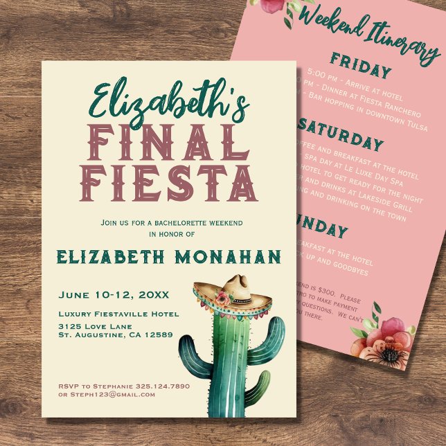 Convites Concurso de Bachelorette de Fiesta Final de Waterc (Criador carregado)