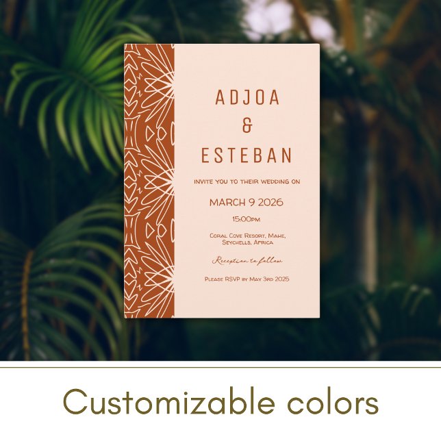 Convites Concurso de Casamento Boho com Padrão Tribal de Mu (Criador carregado)