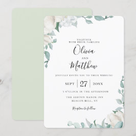Convites Concurso de Casamento Botânico Dusty Sage