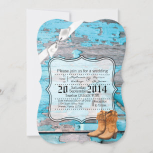 Convites Concurso de Casamento de 5x7 Blue Barn Boots Count