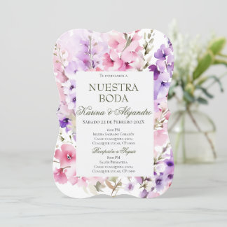 Convites Concurso de Casamento de Boho, Elegante Floral Dus