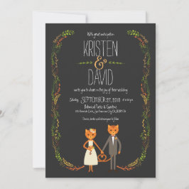 Convites Concurso de Casamento de Gatos Florestais Rustic B