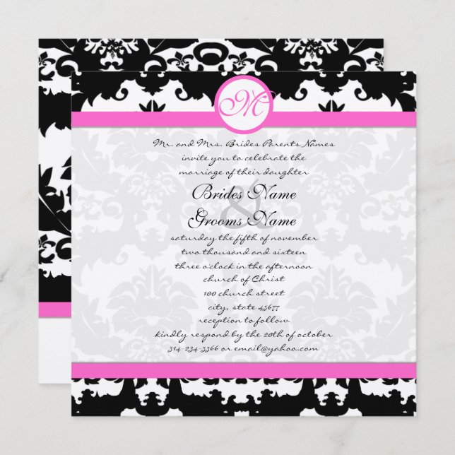 Convites Concurso de Casamento de Nadadores de Damas Negras (Frente/Verso)