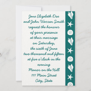 Convites Concurso de Casamento de Teal