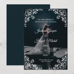 Convites Concurso de casamento Dourado e negro