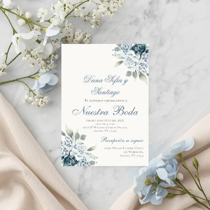 Convites Concurso de Casamento Espanhol Dusty Blue