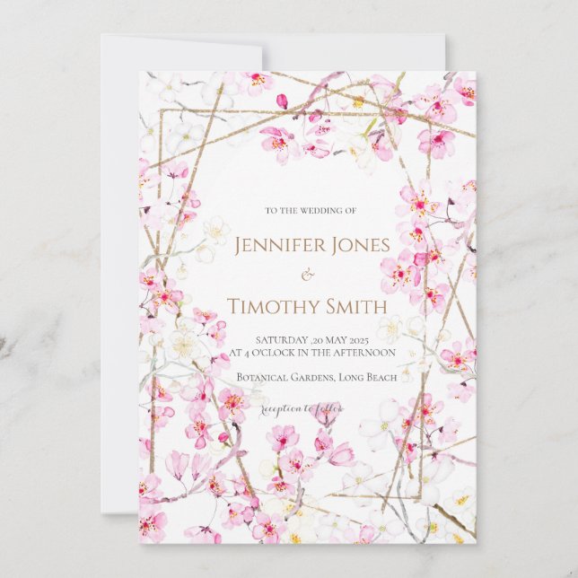 Convites Concurso de casamento flor de cereja (Frente)